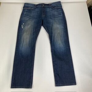 Fidelity Denim Jeans‎ Jimmy Distressed Dark Wash Straight Leg Mens Size 40